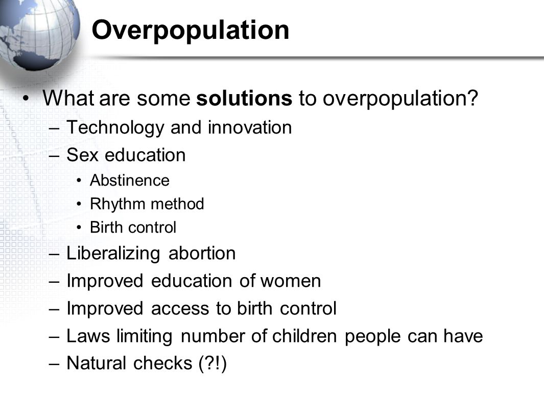 Solutions for overpopulation essay